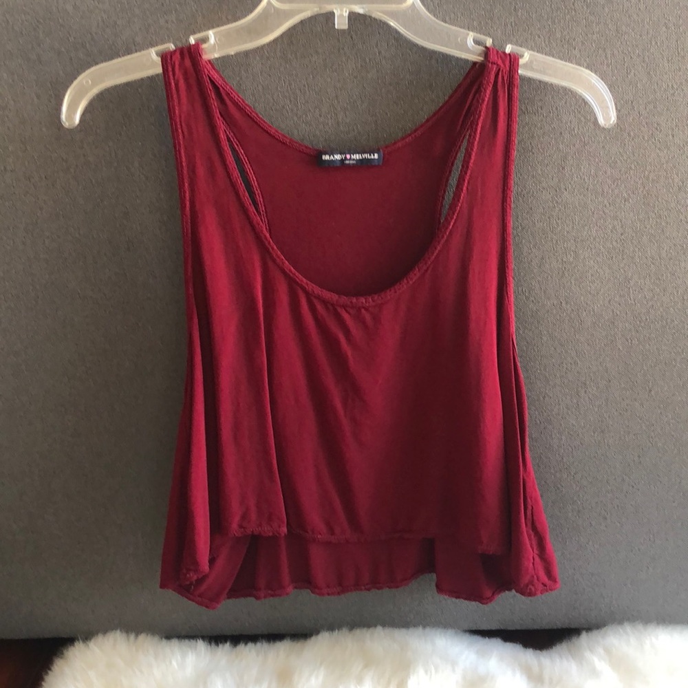 Maroon/deep red cropped tank top